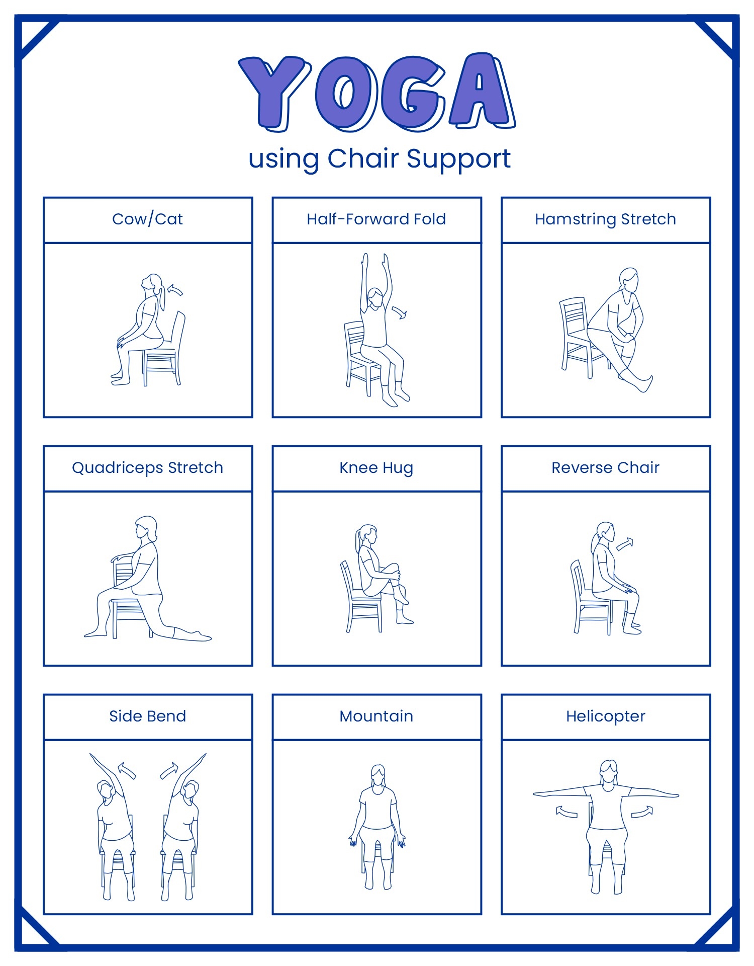 Printable 28 Day Chair Yoga For Seniors Chart