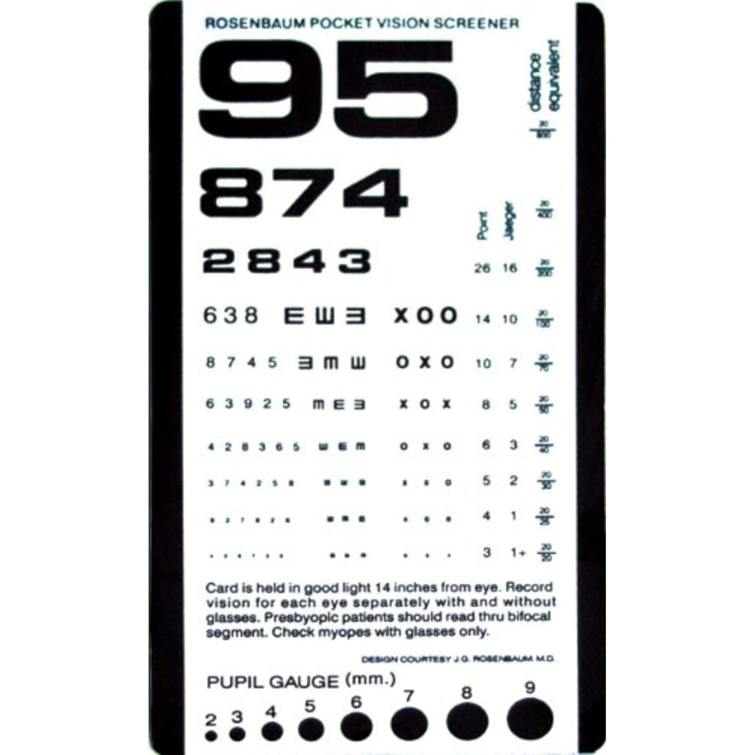 Compact Snellen Eye Chart For Convenient Eye Testing Martinique Ubuy