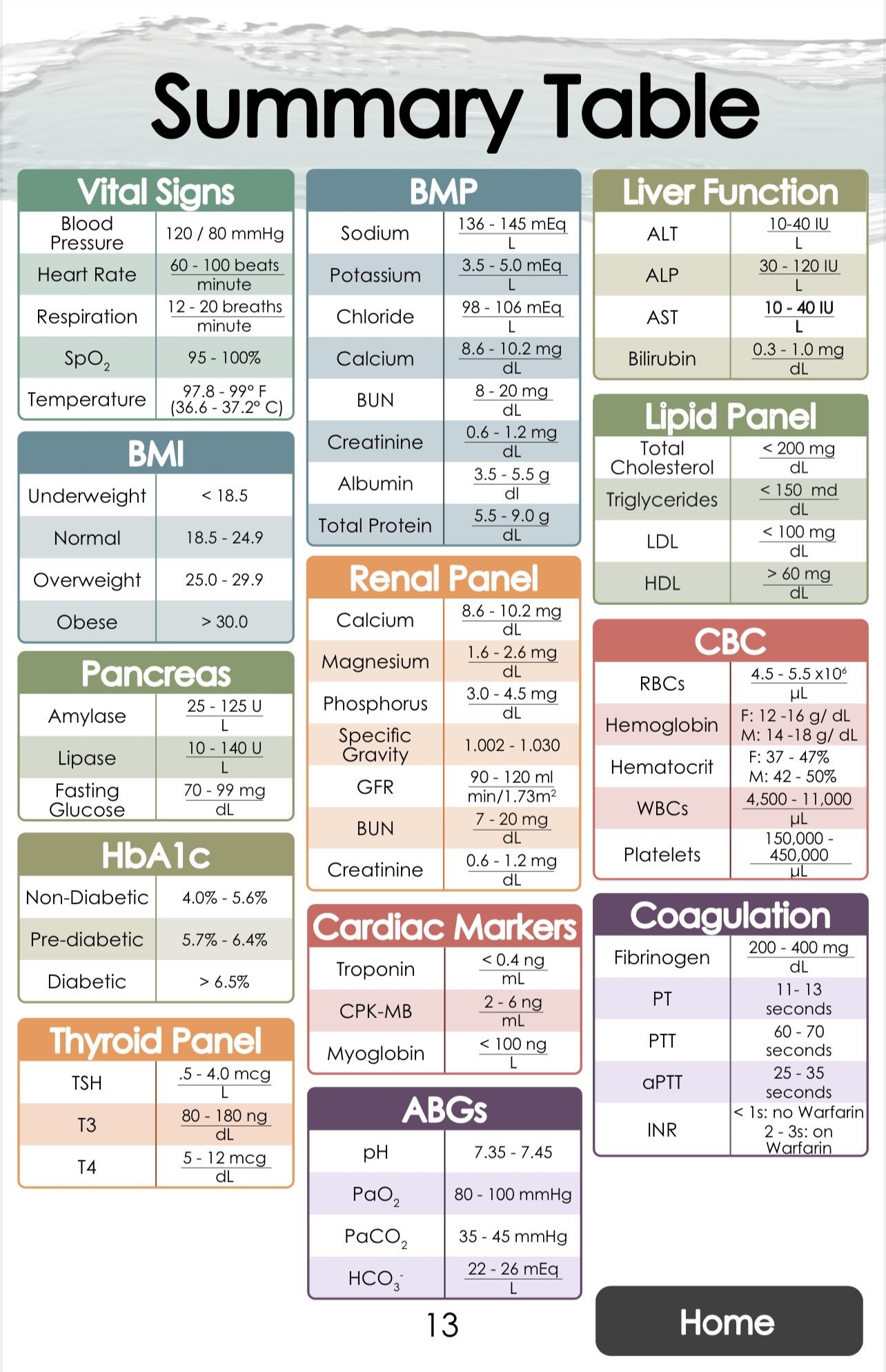 Essential Lab Values Digital Reference With Complete Blood Count Arterial Blood Gases And More Etsy UK