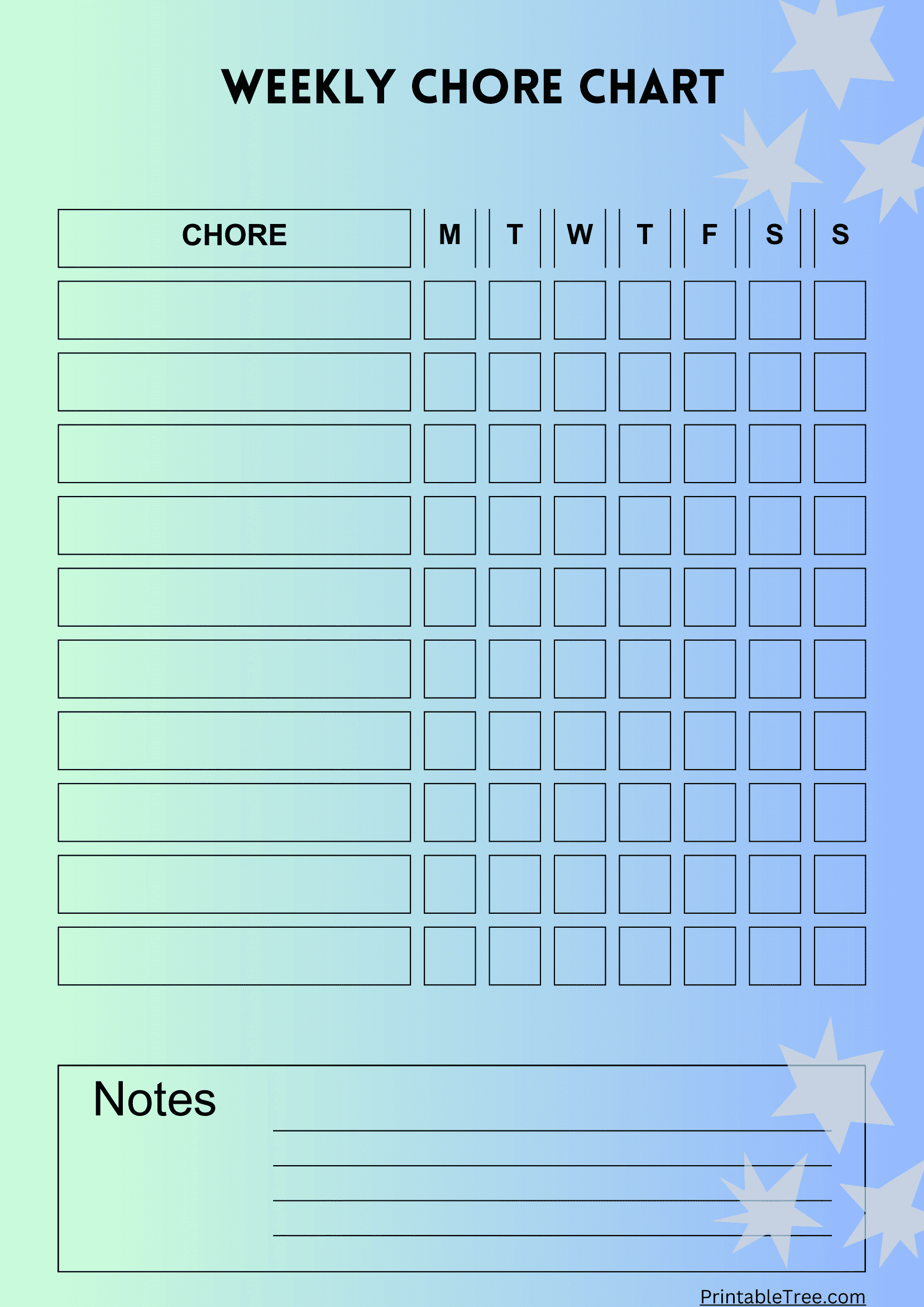 Chore Chart Printable