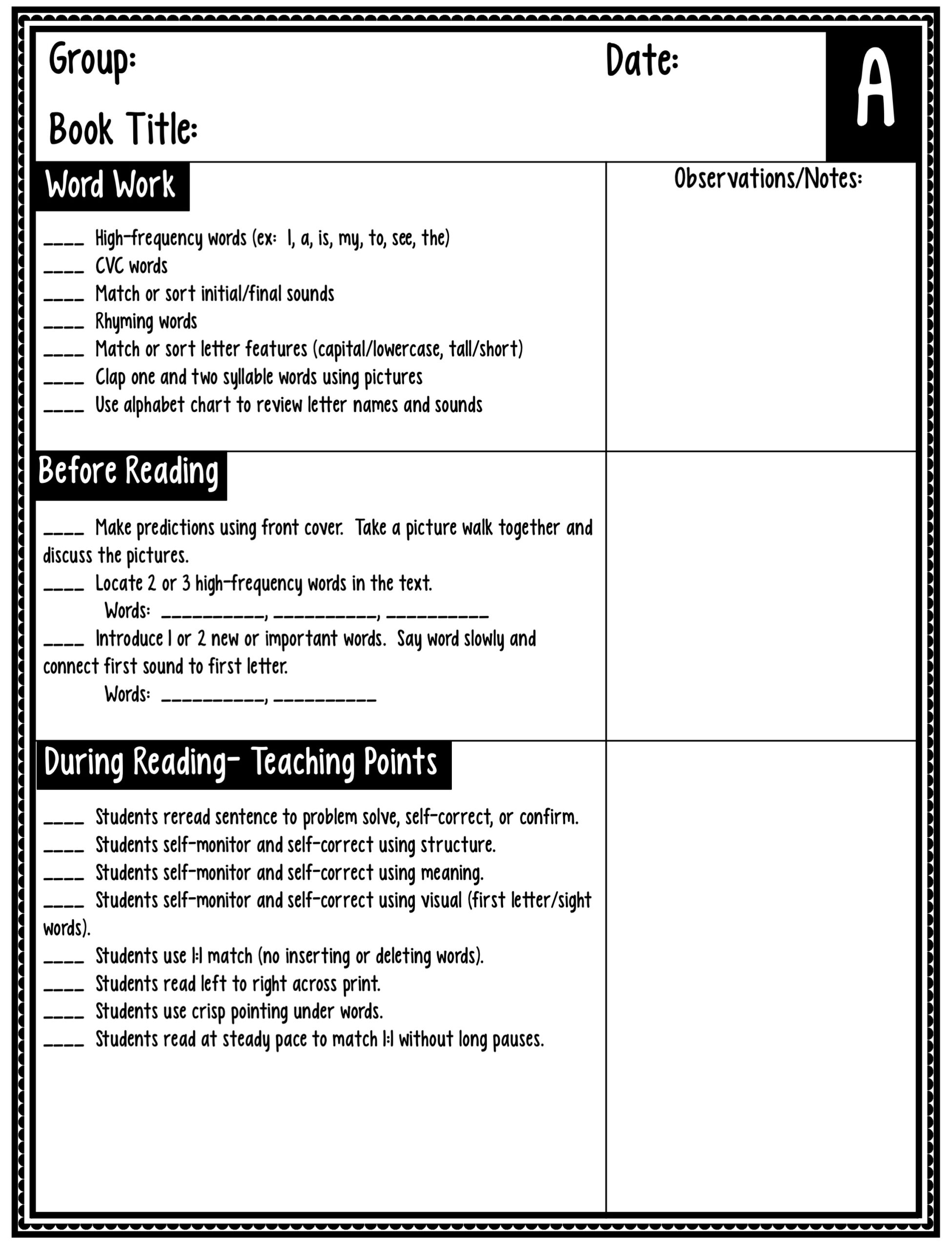Fountas And Pinnell Reading Level Chart Printable