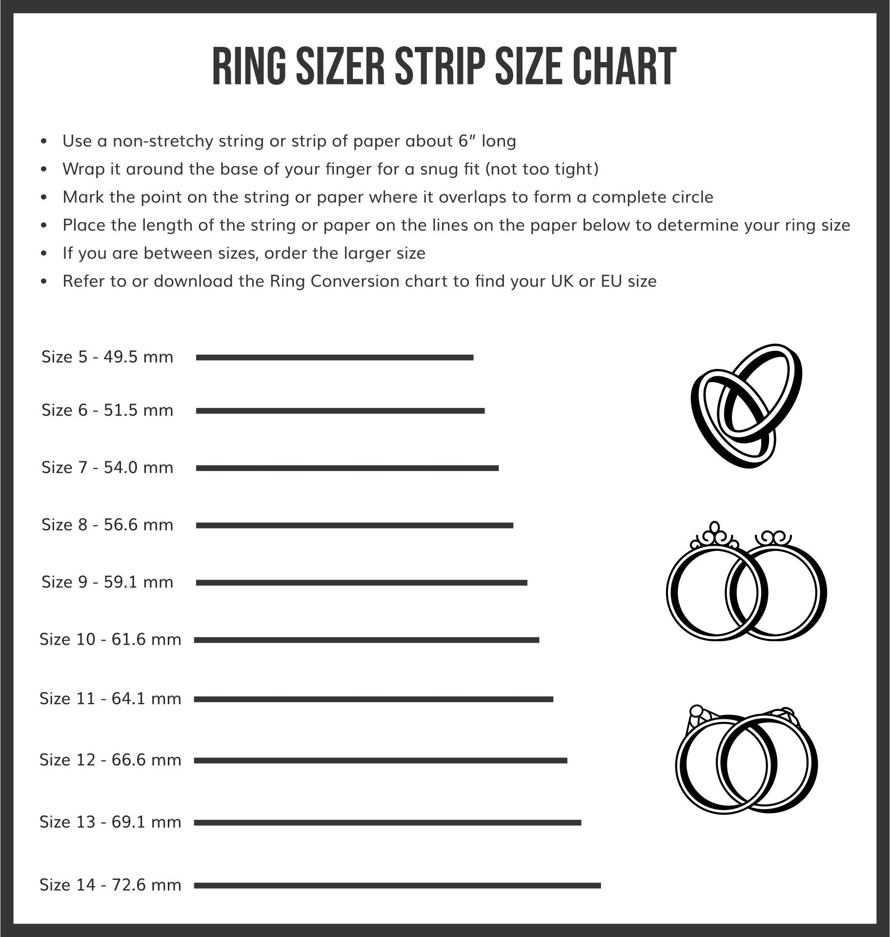 Free Printable Ring Size Chart Pdf