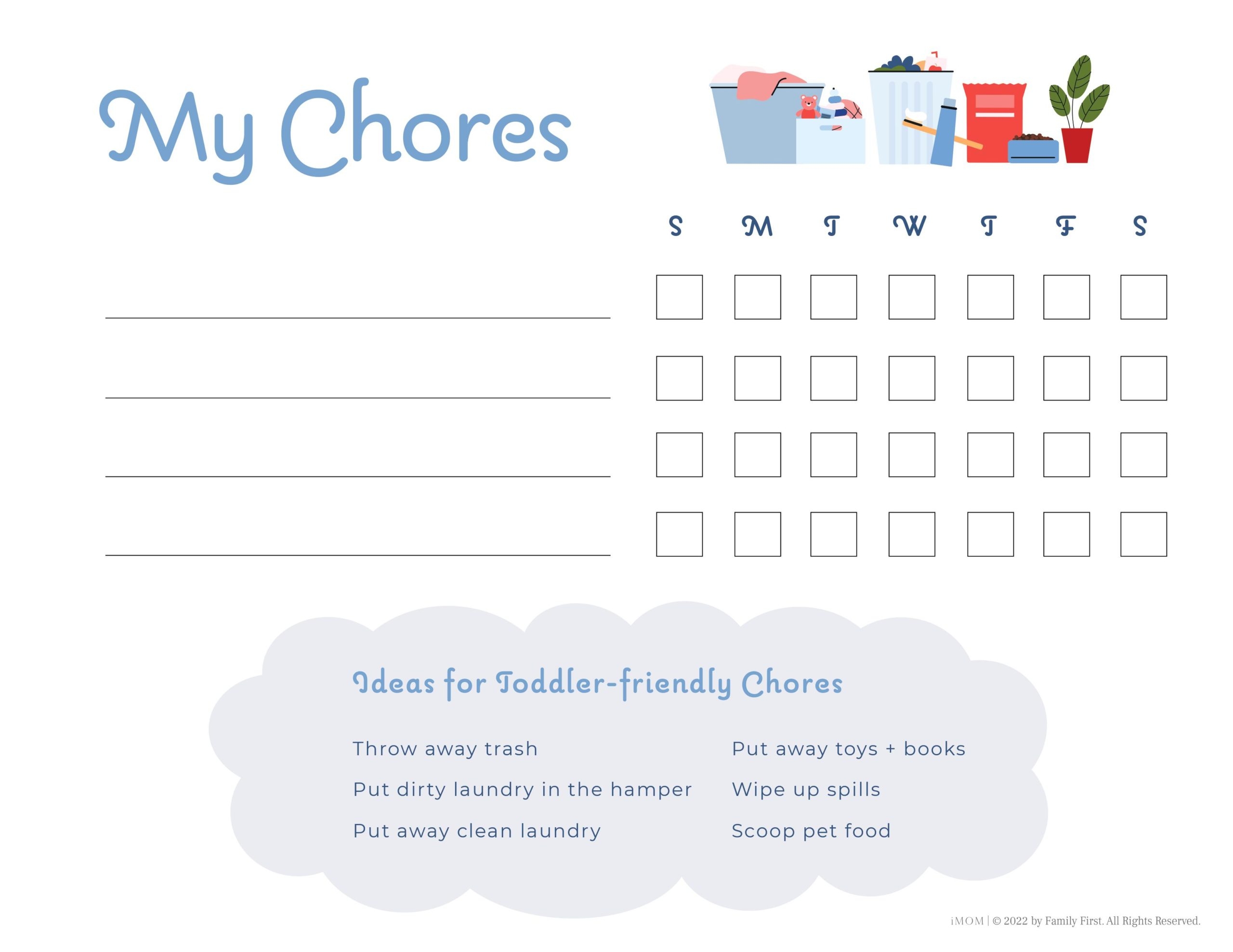 Customizable Pdf Free Printable Chore Charts