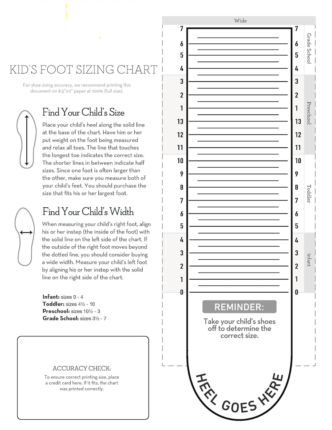 Kids Foot Sizer Charts Simple Foot Sizer Charts Child Shoe Sizer Charts Toddler Shoe Sizer Foot Shoe Size Determiner instant Download Etsy Sweden