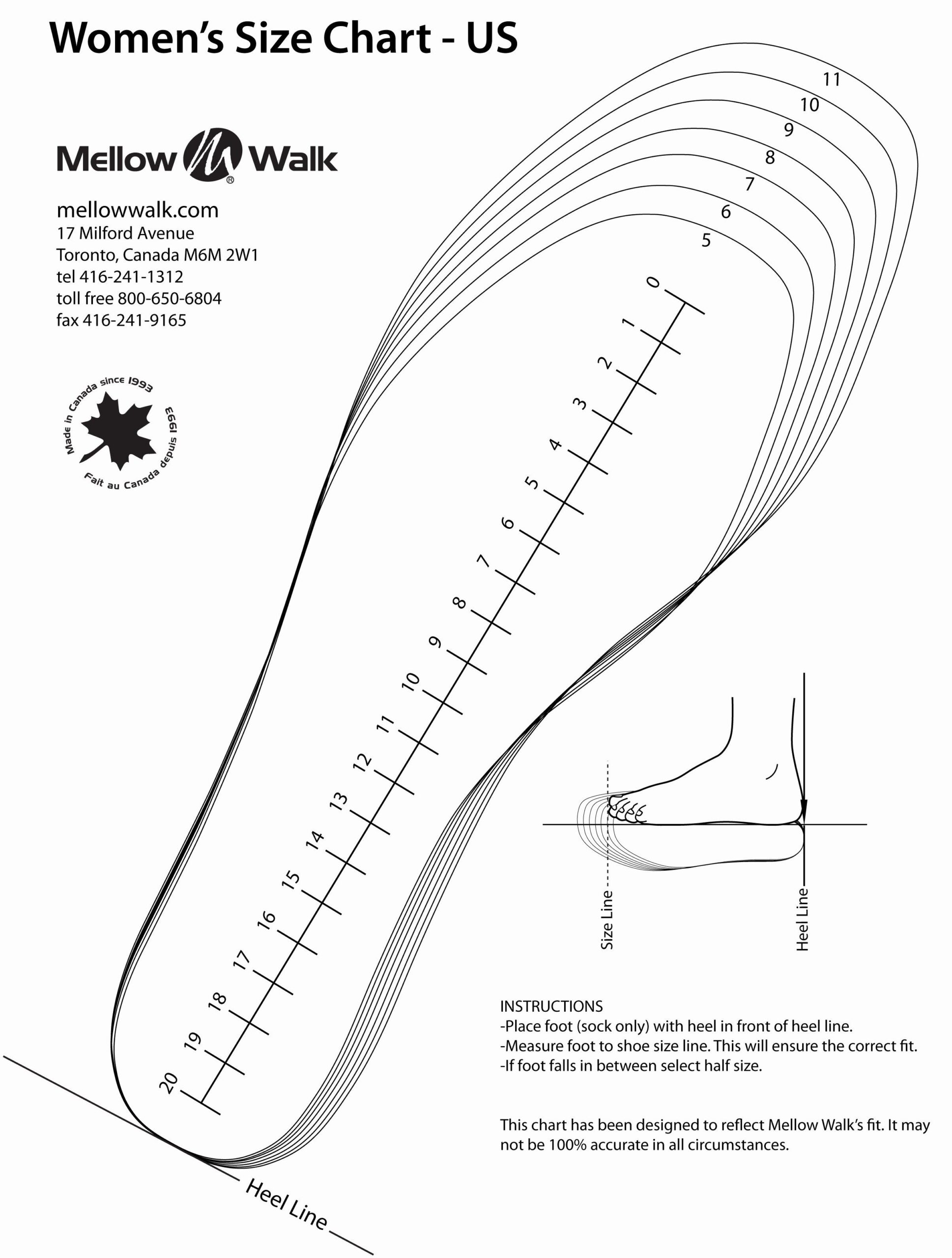 Zappos Printable Shoe Size Chart